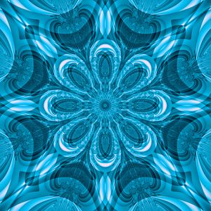 Preview wallpaper fractal, pattern, flower, lines, blue