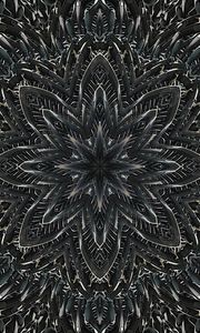 Preview wallpaper fractal, pattern, flower, abstraction, black and white