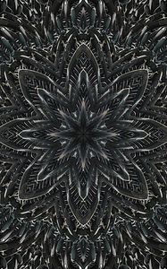 Preview wallpaper fractal, pattern, flower, abstraction, black and white