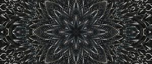 Preview wallpaper fractal, pattern, flower, abstraction, black and white