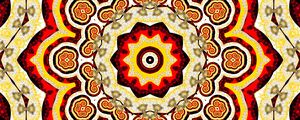 Preview wallpaper fractal, pattern, flower, abstraction, red, yellow