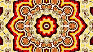 Preview wallpaper fractal, pattern, flower, abstraction, red, yellow