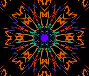 Preview wallpaper fractal, pattern, flower, colorful, abstraction, digital art