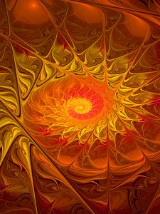 Preview wallpaper fractal, pattern, funnel, orange, bright, abstraction