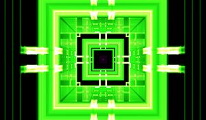 Preview wallpaper fractal, pattern, geometric, squares, lines, green