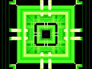 Preview wallpaper fractal, pattern, geometric, squares, lines, green