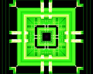 Preview wallpaper fractal, pattern, geometric, squares, lines, green