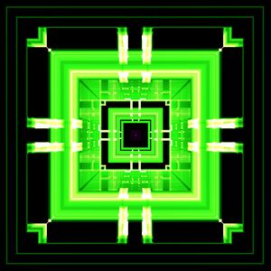 Preview wallpaper fractal, pattern, geometric, squares, lines, green