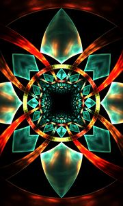 Preview wallpaper fractal, pattern, geometric, glow, abstract