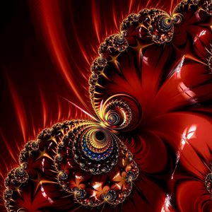 Preview wallpaper fractal, pattern, glare, abstraction, red