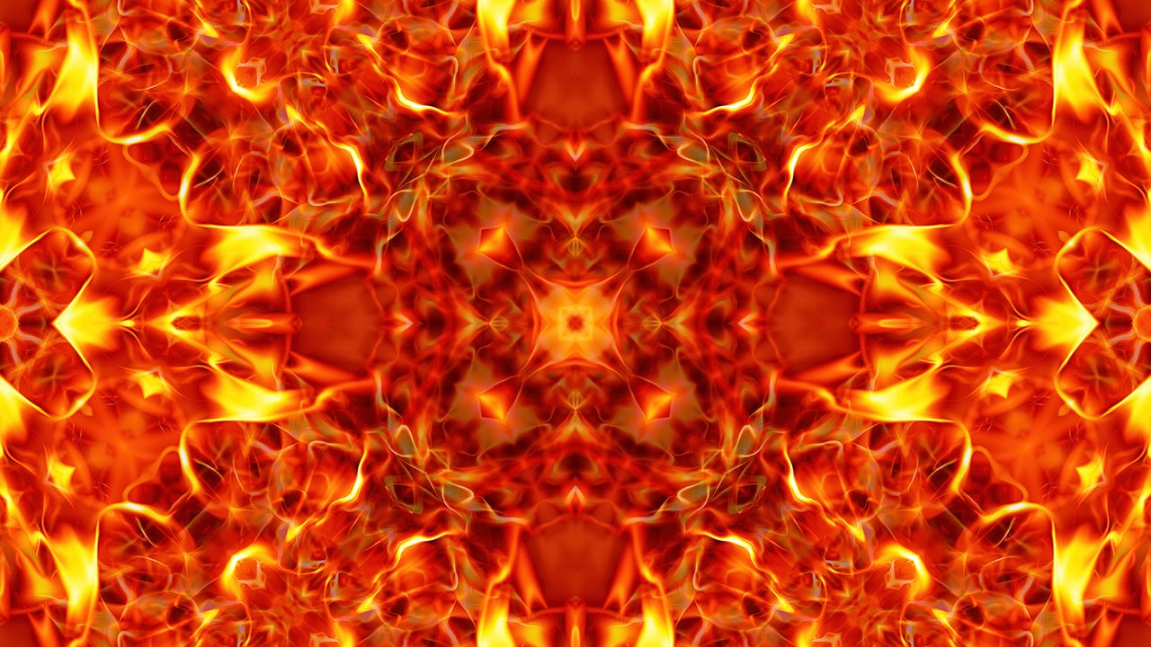 Wallpaper fractal, pattern, glow, fire, abstraction