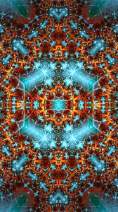 Preview wallpaper fractal, pattern, glow, abstraction, blue, brown