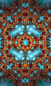 Preview wallpaper fractal, pattern, glow, abstraction, blue, brown