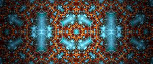 Preview wallpaper fractal, pattern, glow, abstraction, blue, brown