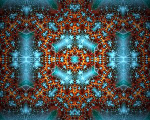 Preview wallpaper fractal, pattern, glow, abstraction, blue, brown