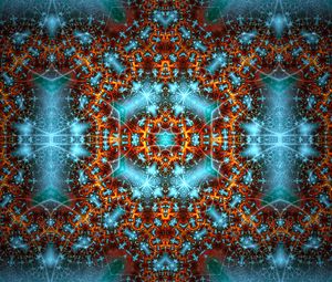 Preview wallpaper fractal, pattern, glow, abstraction, blue, brown