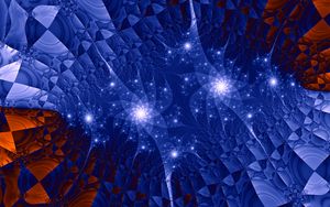 Preview wallpaper fractal, pattern, glow, abstraction, blue