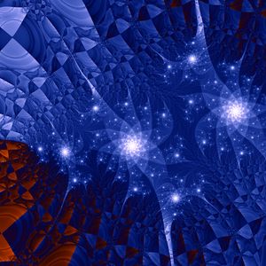 Preview wallpaper fractal, pattern, glow, abstraction, blue