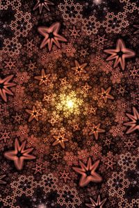 Preview wallpaper fractal, pattern, glow, abstraction, brown