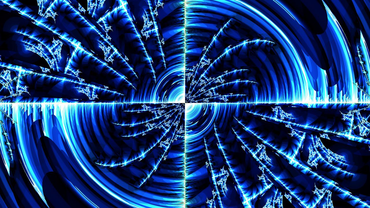 Wallpaper fractal, pattern, glow, abstraction, blue, dark
