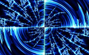 Preview wallpaper fractal, pattern, glow, abstraction, blue, dark