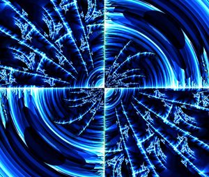 Preview wallpaper fractal, pattern, glow, abstraction, blue, dark