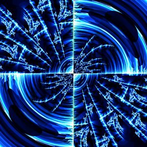 Preview wallpaper fractal, pattern, glow, abstraction, blue, dark