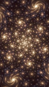 Preview wallpaper fractal, pattern, glow, rotation, brown, abstraction