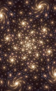 Preview wallpaper fractal, pattern, glow, rotation, brown, abstraction