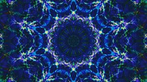 Preview wallpaper fractal, pattern, glow, blue, green, abstraction