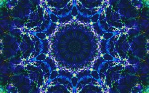 Preview wallpaper fractal, pattern, glow, blue, green, abstraction