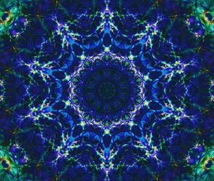 Preview wallpaper fractal, pattern, glow, blue, green, abstraction