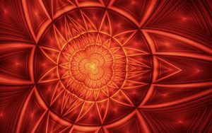 Preview wallpaper fractal, pattern, glow, red, abstraction