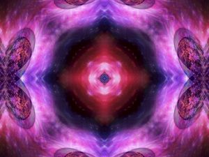 Preview wallpaper fractal, pattern, glow, purple, abstraction, symmetry