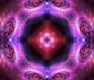 Preview wallpaper fractal, pattern, glow, purple, abstraction, symmetry
