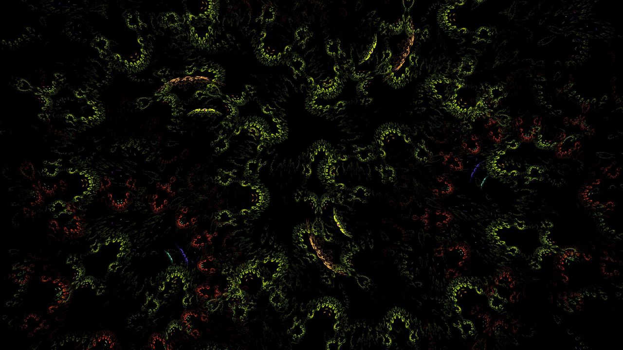 Wallpaper fractal, pattern, green, dark, abstraction