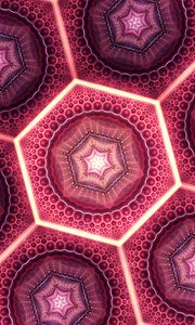 Preview wallpaper fractal, pattern, hexagons, glow, abstraction