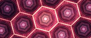 Preview wallpaper fractal, pattern, hexagons, glow, abstraction