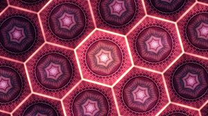 Preview wallpaper fractal, pattern, hexagons, glow, abstraction