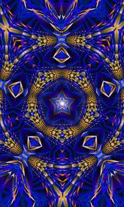 Preview wallpaper fractal, pattern, kaleidoscope, abstraction, blue