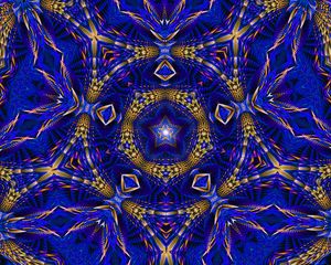 Preview wallpaper fractal, pattern, kaleidoscope, abstraction, blue