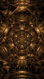 Preview wallpaper fractal, pattern, kaleidoscope, abstraction, brown