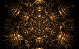 Preview wallpaper fractal, pattern, kaleidoscope, abstraction, brown