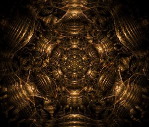 Preview wallpaper fractal, pattern, kaleidoscope, abstraction, brown