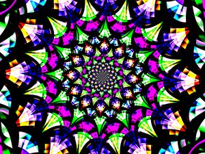 Preview wallpaper fractal, pattern, kaleidoscope, abstraction, colorful