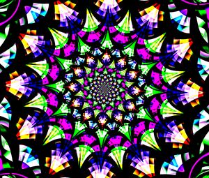 Preview wallpaper fractal, pattern, kaleidoscope, abstraction, colorful