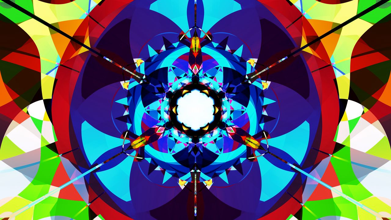 Wallpaper fractal, pattern, kaleidoscope, shapes, abstraction, colorful