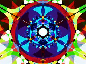 Preview wallpaper fractal, pattern, kaleidoscope, shapes, abstraction, colorful