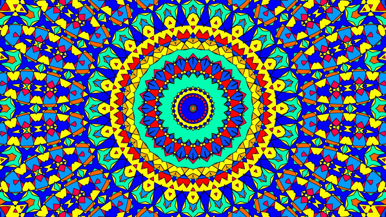 Wallpaper fractal, pattern, kaleidoscope, circles, abstraction, colorful