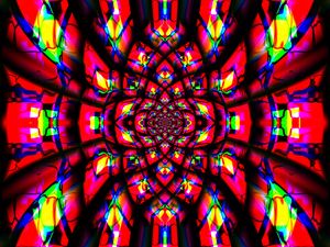 Preview wallpaper fractal, pattern, kaleidoscope, abstraction, bright